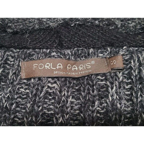 Forla Paris Cardigan Sweater Women's S Gray Mohair Wool Ruffle Bohemian Artsy - Picture 5 of 16